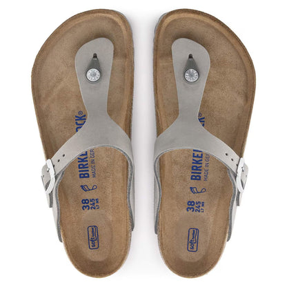 Birkenstock Unisex Gizeh Pap Nubuck Leather Dove Gray