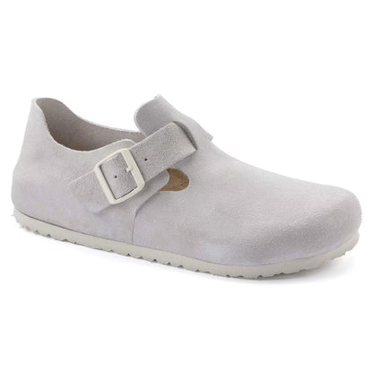 Birkenstock Unisex London Suede Leather Antique White