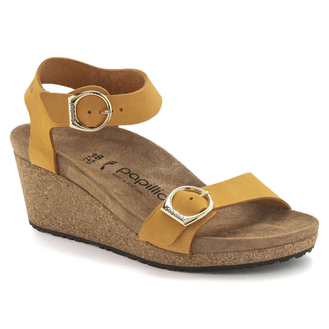 Birkenstock Unisex Soley Ring Buckle Nubuck Leather Apricot