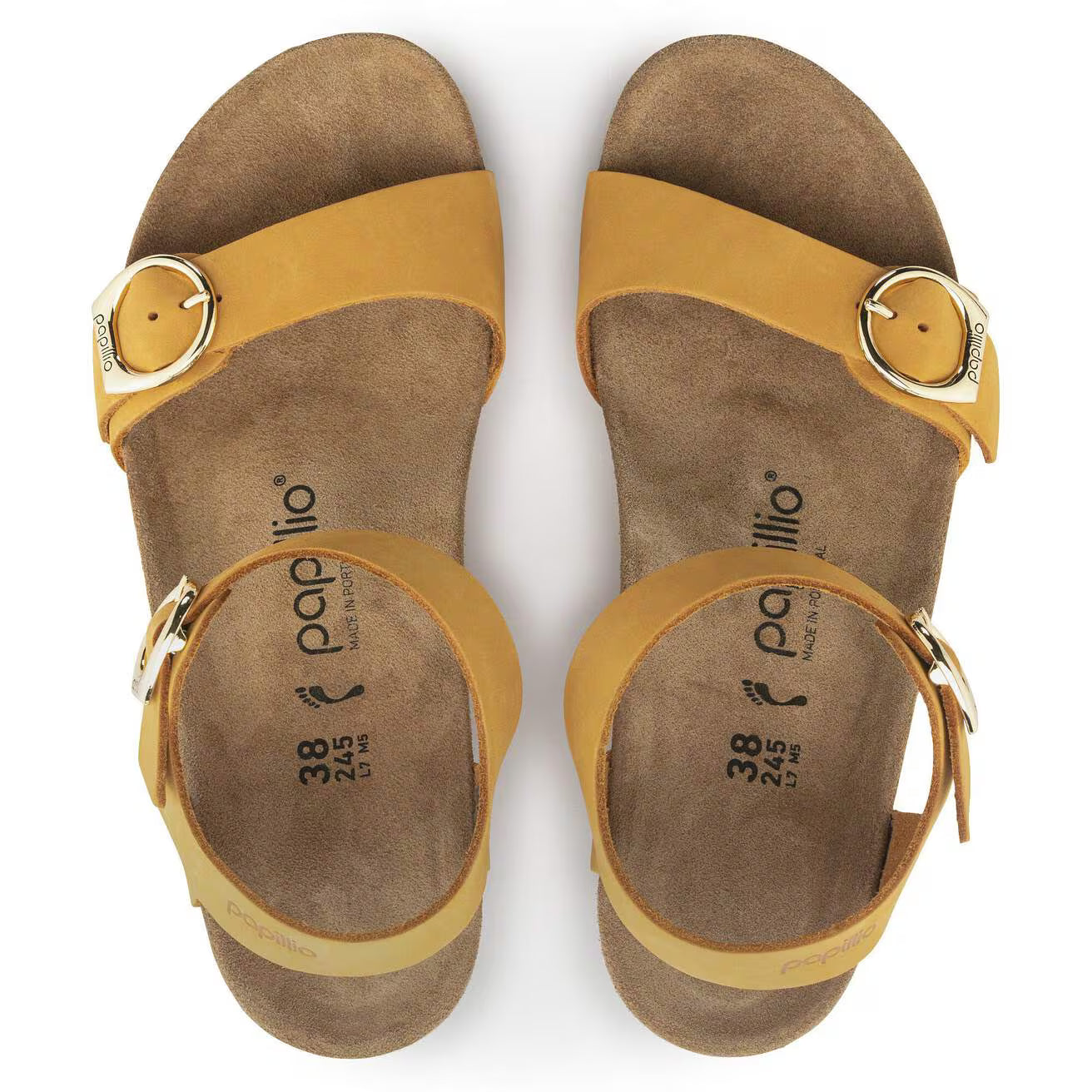 Birkenstock Unisex Soley Ring Buckle Nubuck Leather Apricot