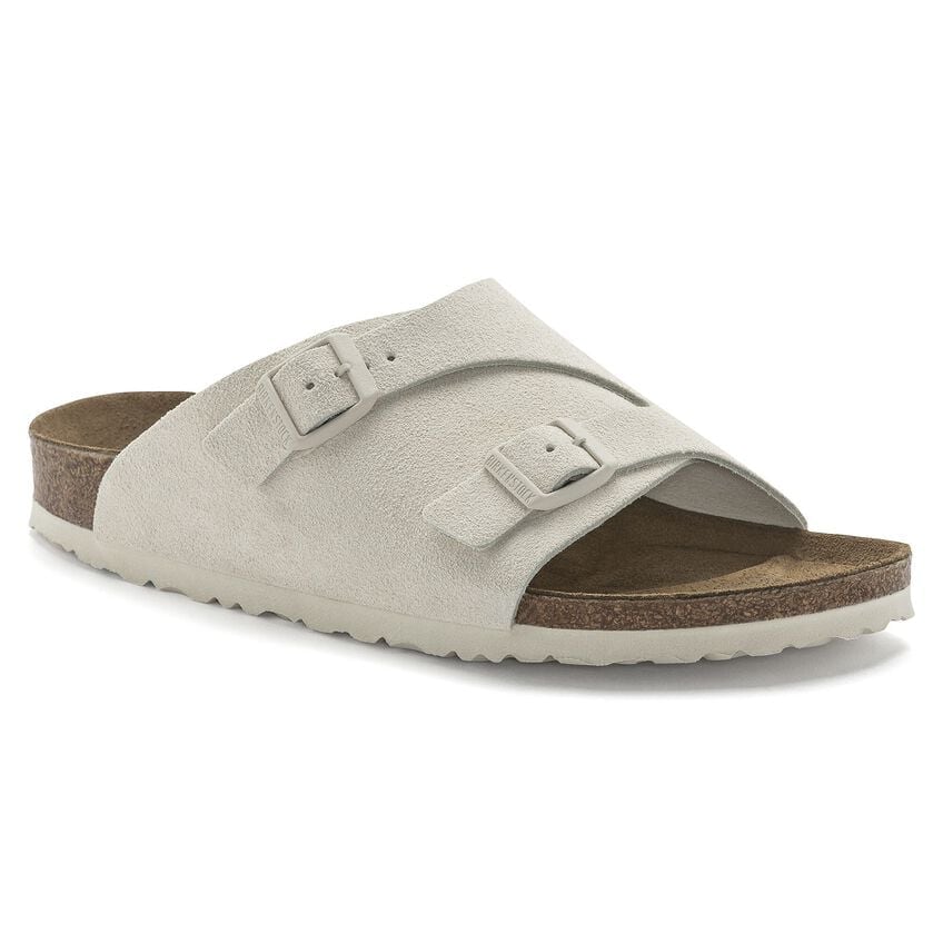 Birkenstock Unisex Zurich BS Suede Leather Antique White