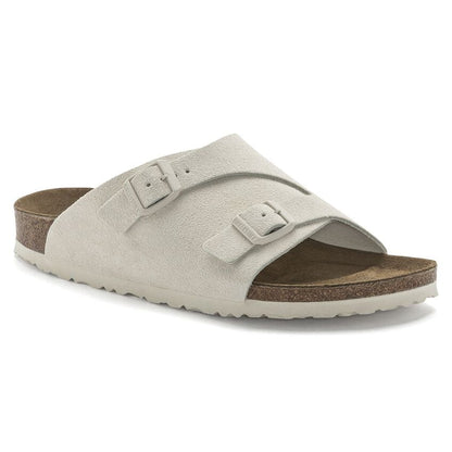 Birkenstock Unisex Zurich BS Suede Leather Antique White