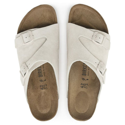 Birkenstock Unisex Zurich BS Suede Leather Antique White