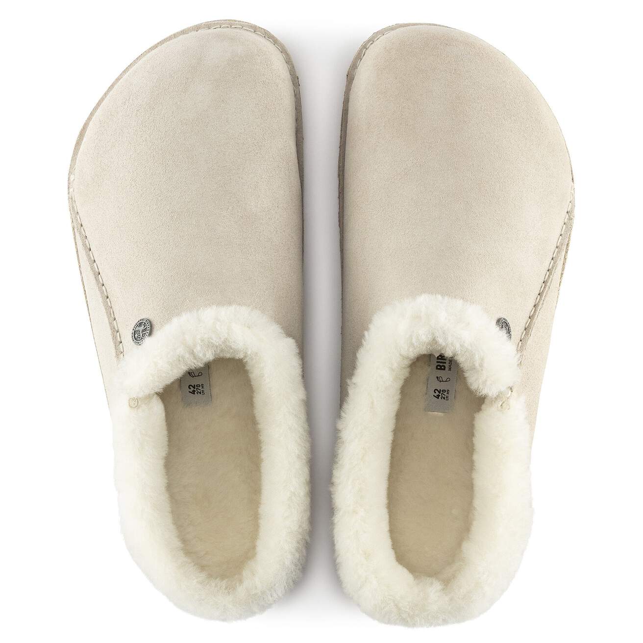 Birkenstock Unisex Zermatt Premium Suede Leather Antique White
