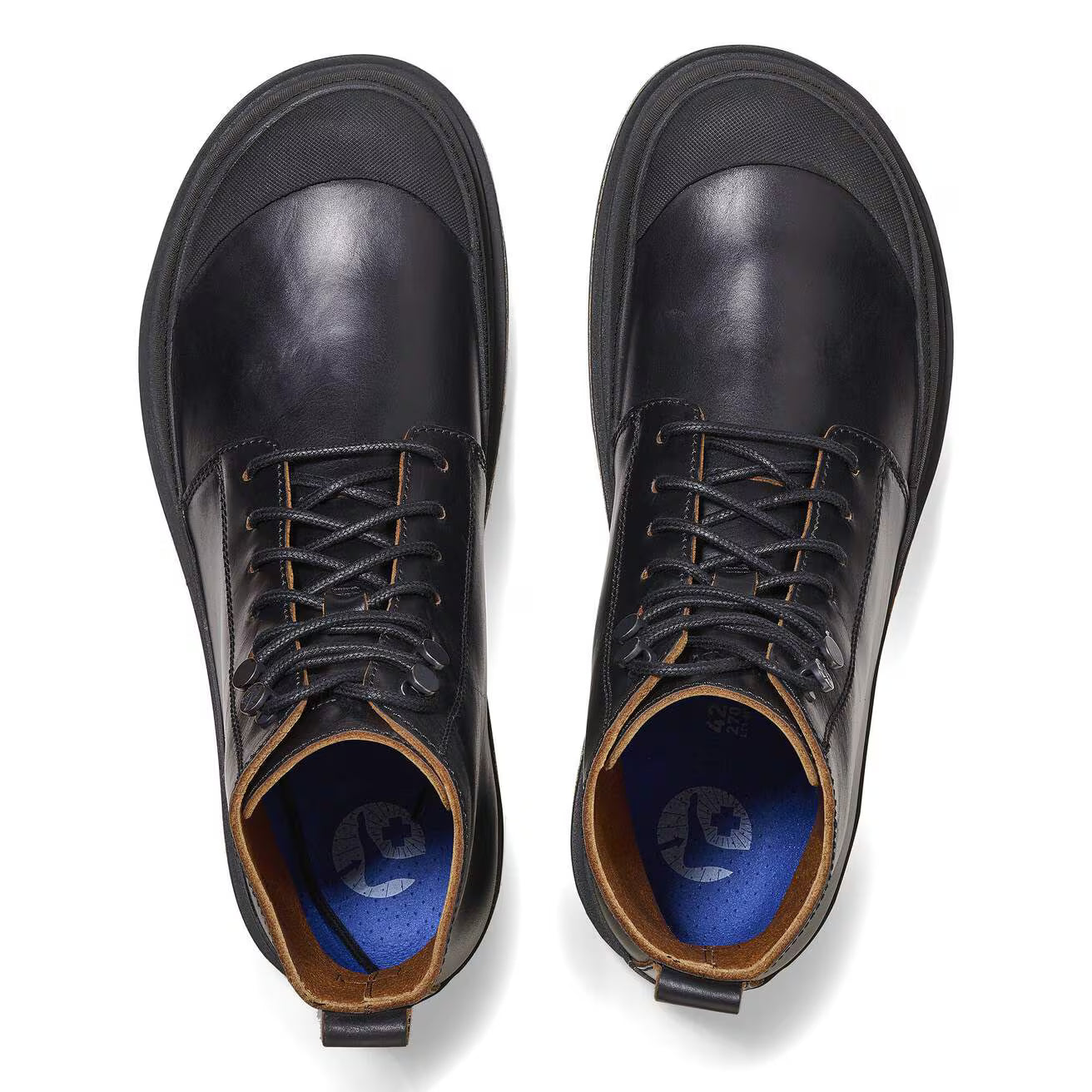 Birkenstock Unisex Prescott Lace Up Natural Leather Black