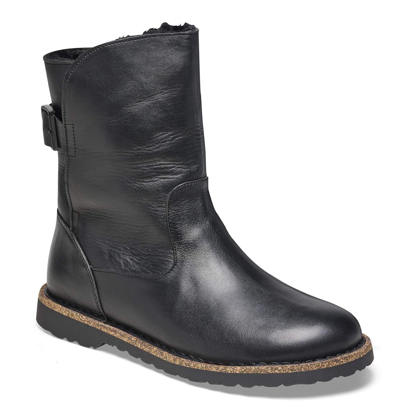 Birkenstock Unisex Uppsala Shearling Natural Leather Black