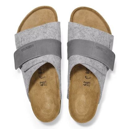 Birkenstock Unisex Kyoto Leather Textile Light Gray