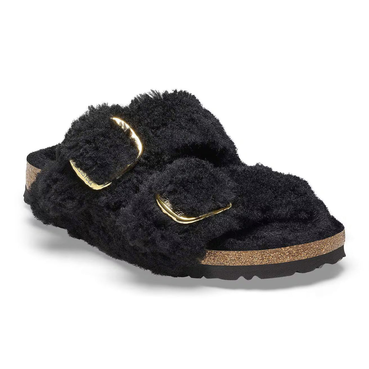 Birkenstock Unisex Arizona Big Buckle Shearling Black Gold