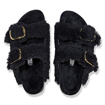 Birkenstock Unisex Arizona Big Buckle Shearling Black Gold