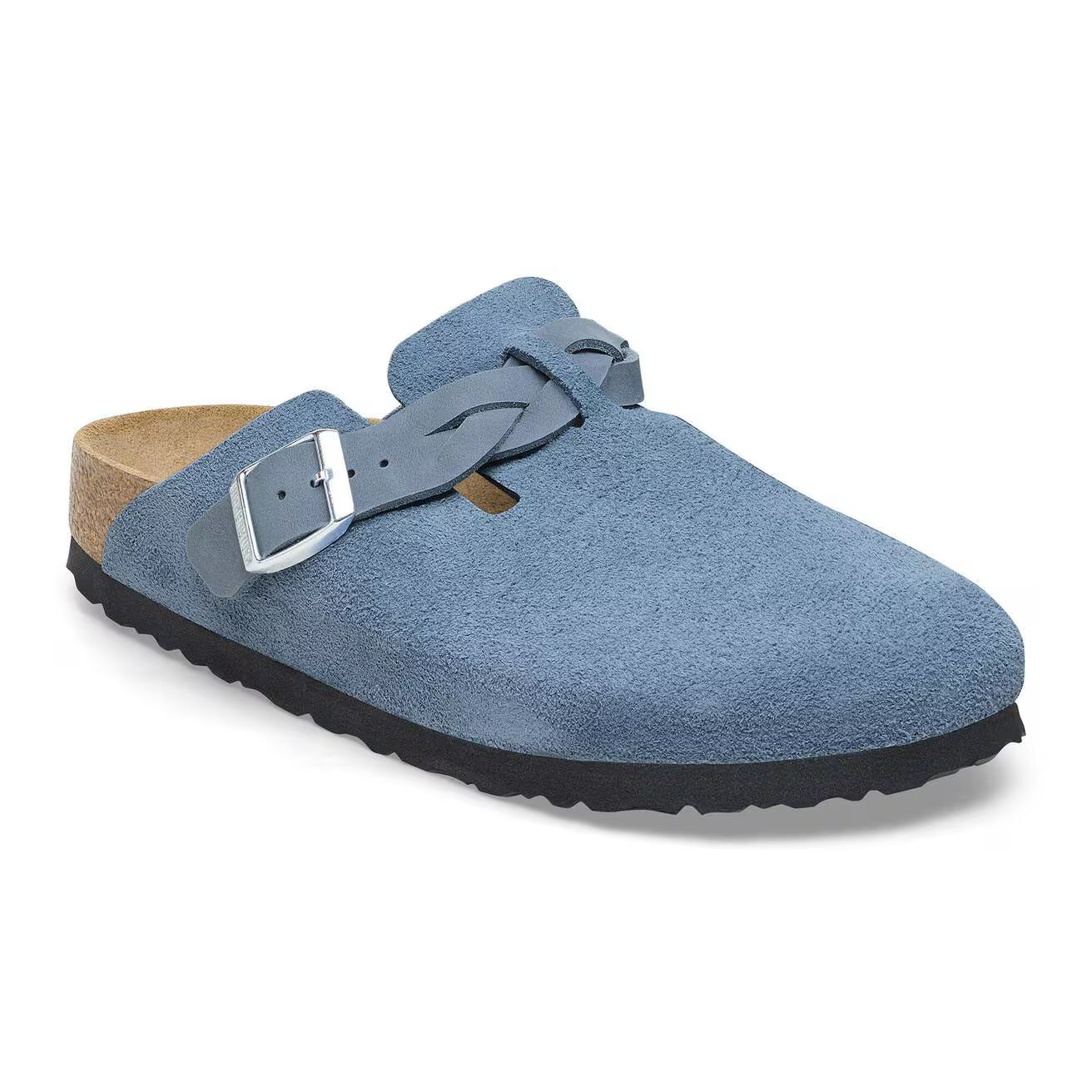 Birkenstock Unisex Boston Braided Suede Leather Elemental Blue