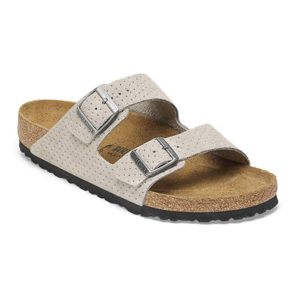 Birkenstock Unisex Arizona Suede Leather Emboss Dots Stone Coin