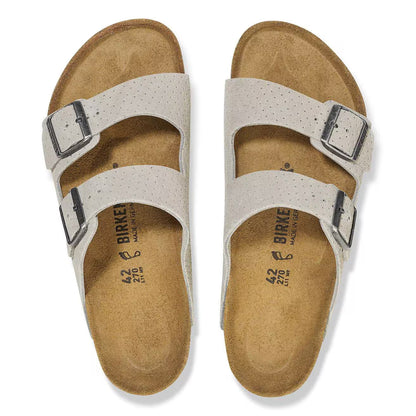 Birkenstock Unisex Arizona Suede Leather Emboss Dots Stone Coin