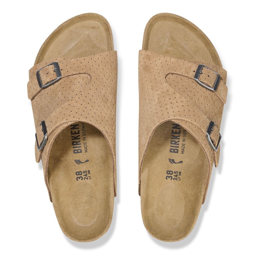 Birkenstock Unisex Zurich Suede Leather Emboss Dots New Beige