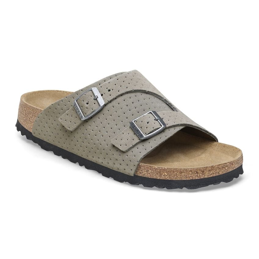 Birkenstock Unisex Zurich Suede Leather Emboss Dots Stone Coin