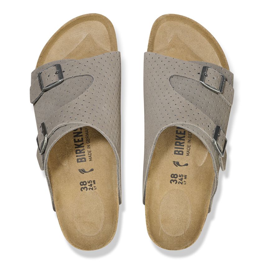 Birkenstock Unisex Zurich Suede Leather Emboss Dots Stone Coin