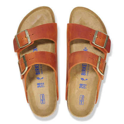 Birkenstock Unisex Arizona Soft Footbed Oiled Burnt Orange