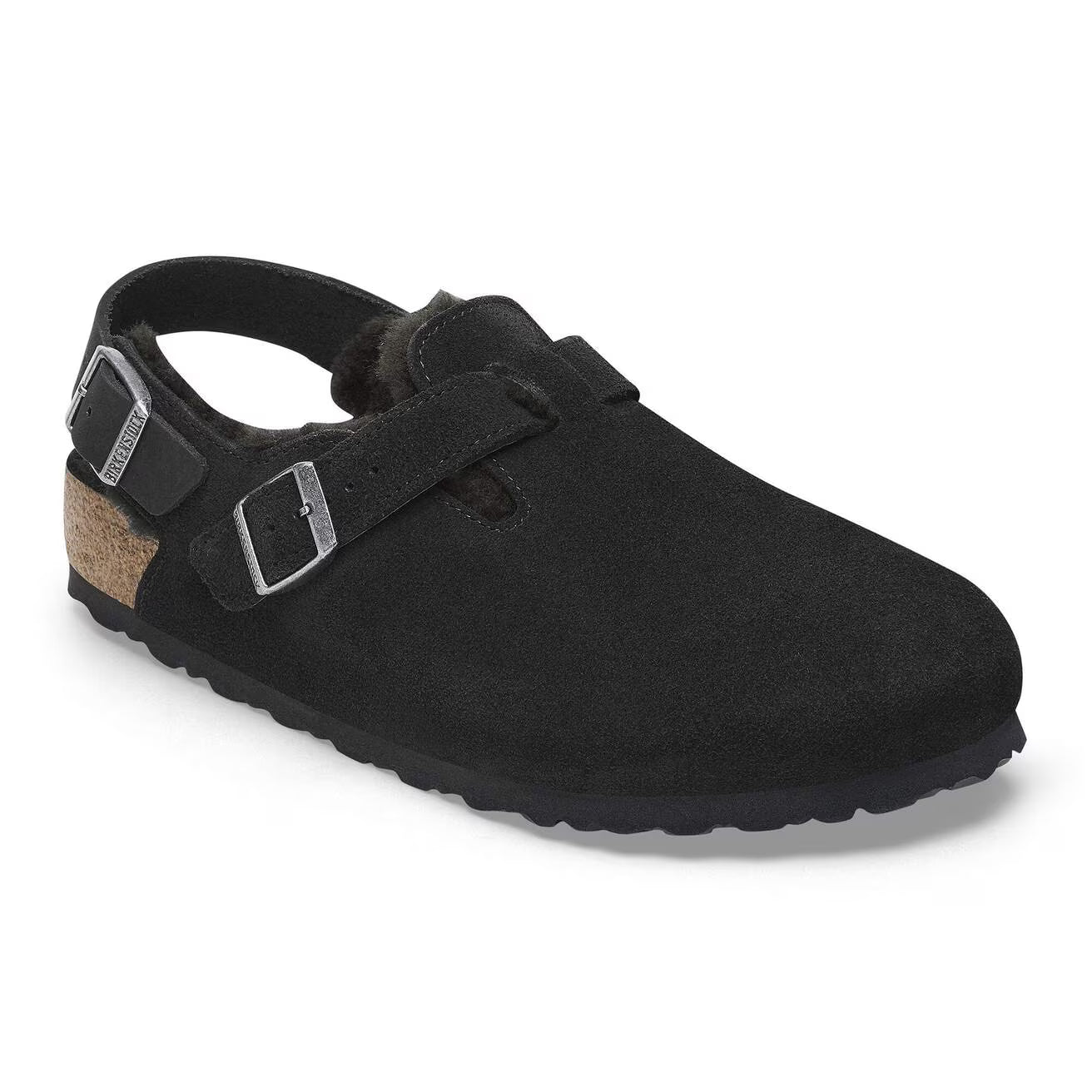 Birkenstock Unisex Tokio Inside Shearling Suede Leather Black