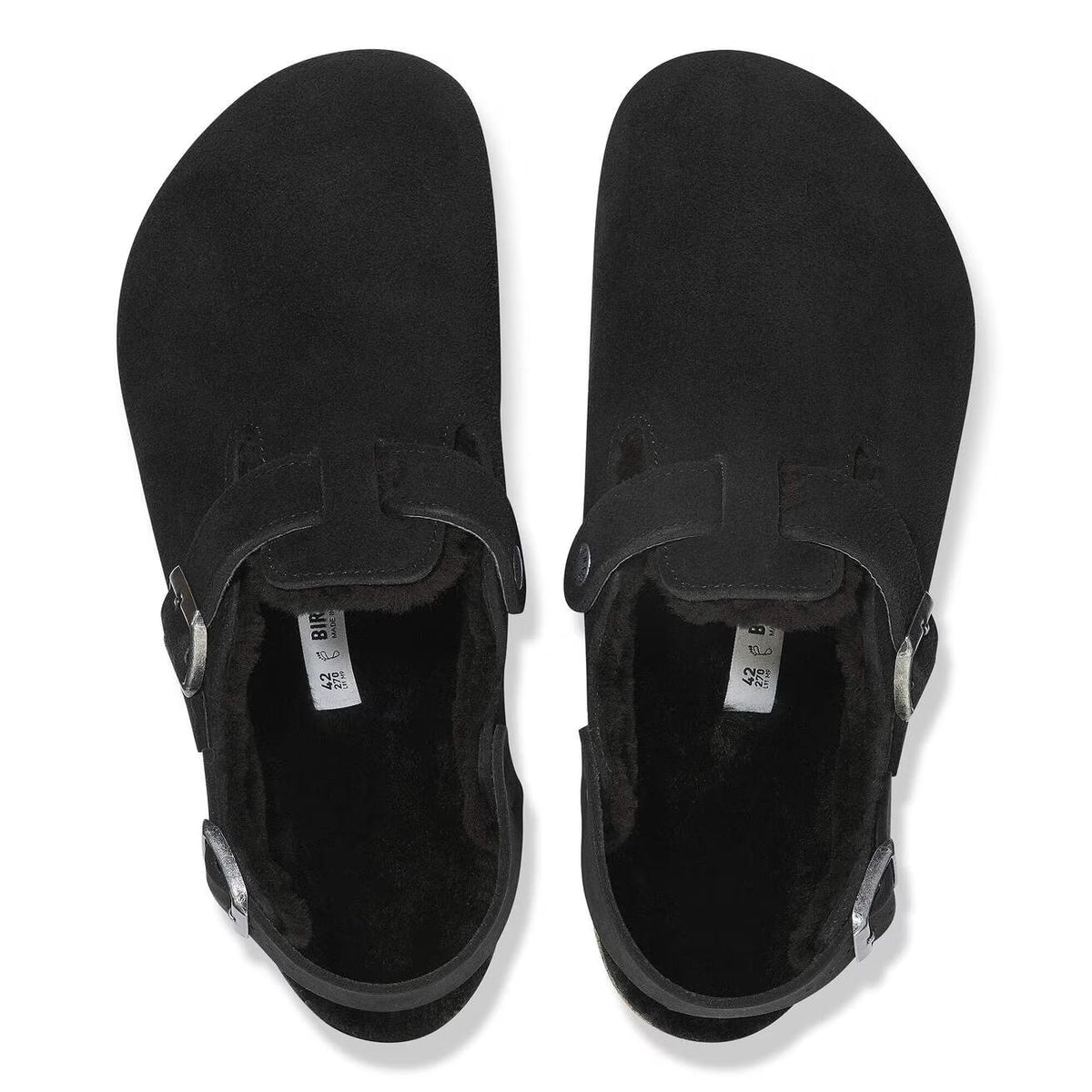 Birkenstock Unisex Tokio Inside Shearling Suede Leather Black