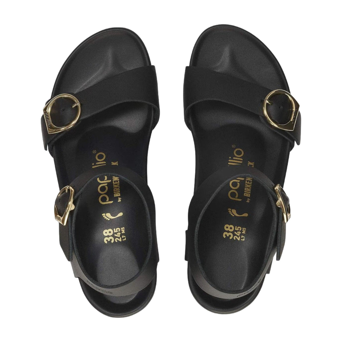 Birkenstock Unisex Soley Big Buckle Waxy Leather Black