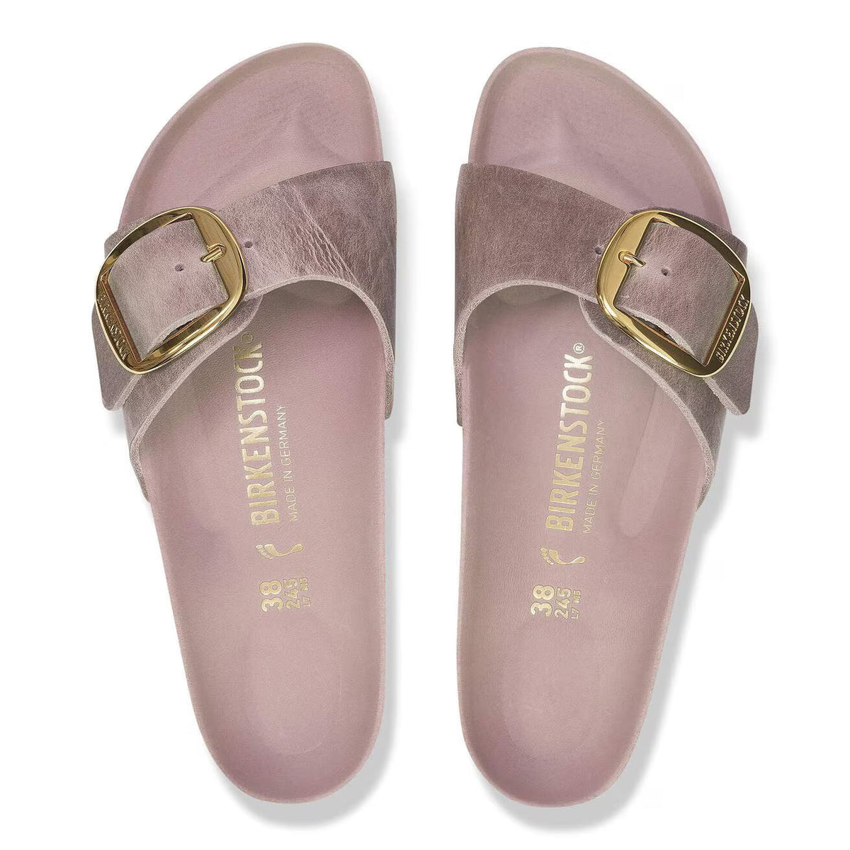 Birkenstock Unisex Madrid Big Buckle Waxy Leather Lavender Blush