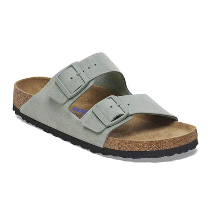 Birkenstock Unisex Arizona BS Suede Leather Soft Footbed Pure Sage
