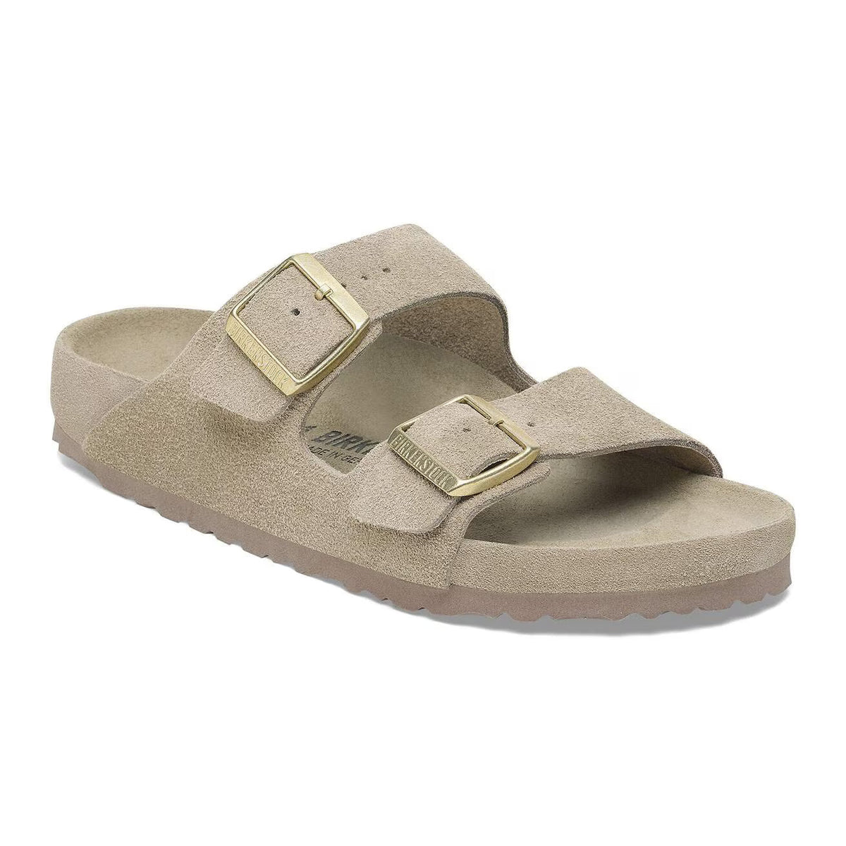 Birkenstock Unisex Arizona Suede Leather Exquisit Allover Taupe