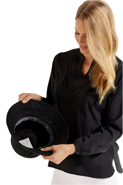 Coolibar Carolina Summer Cloche Hat UPF 50+ - Black