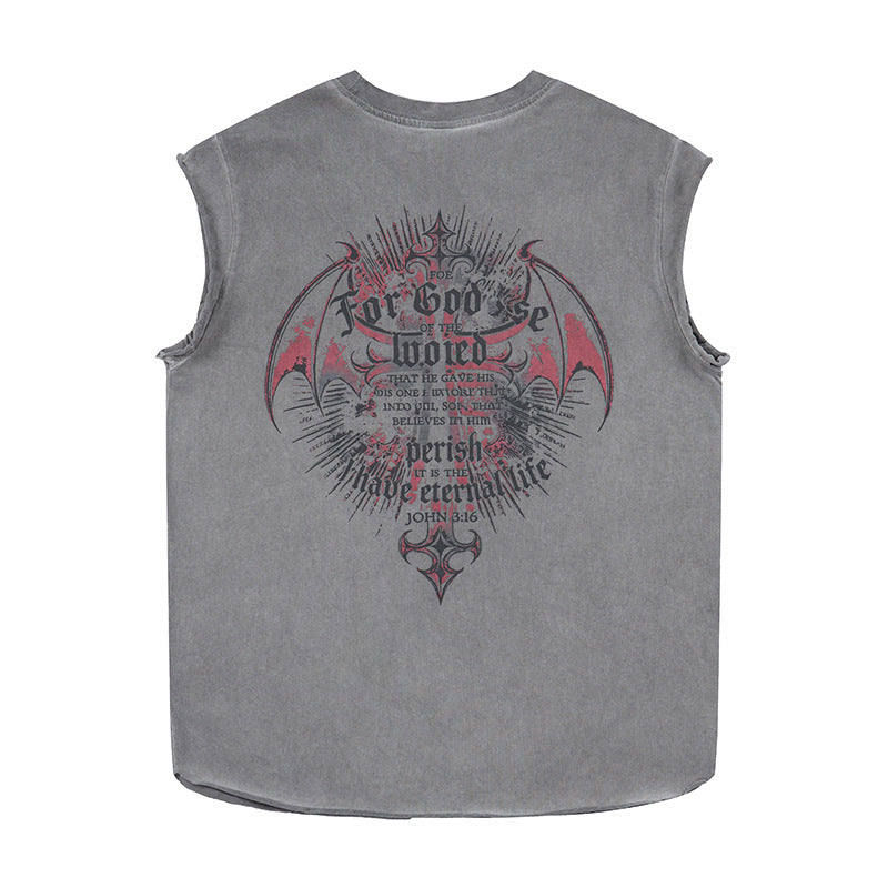 Cross made old dirty wide shoulder vest