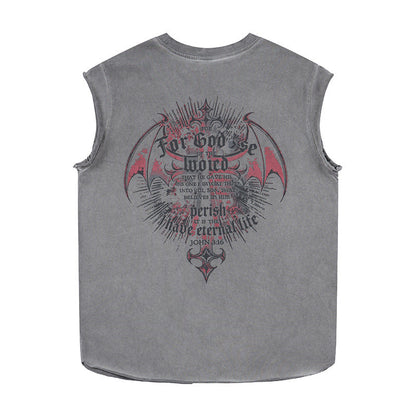 Cross made old dirty wide shoulder vest
