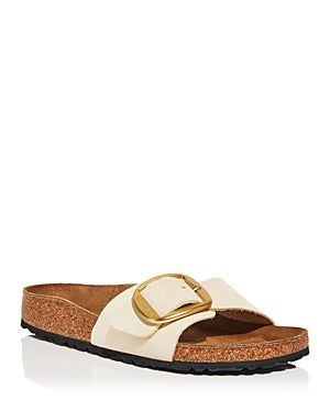 Birkenstock Madrid Big Buckle Nubuck Leather Sandals Narrow