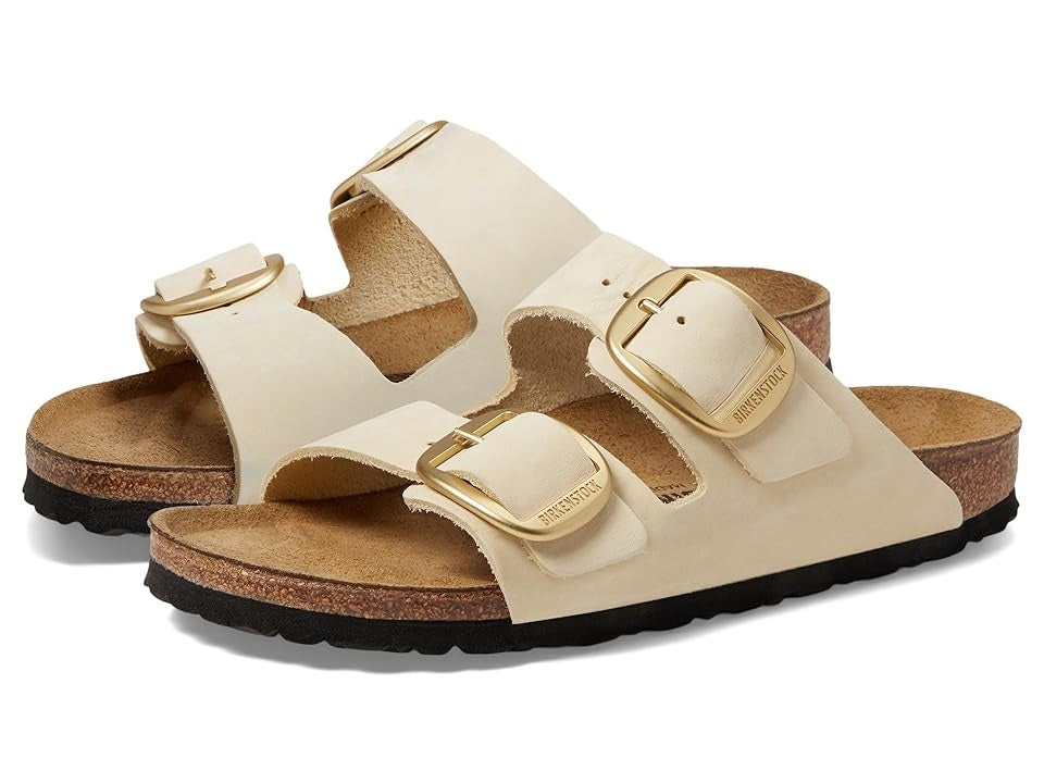 Birkenstock Unisex Arizona Big Buckle Nubuck Leather Ecru