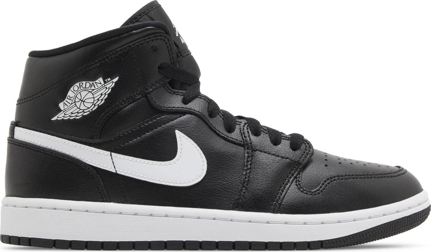 Air Jordan Women's Retro 1 Mid 'Black White' Sneakers