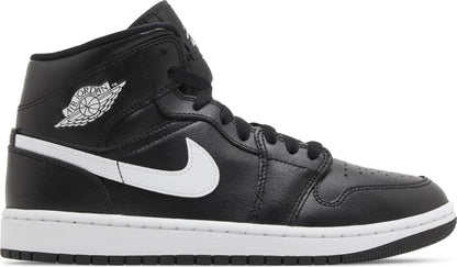 Air Jordan Women's Retro 1 Mid 'Black White' Sneakers