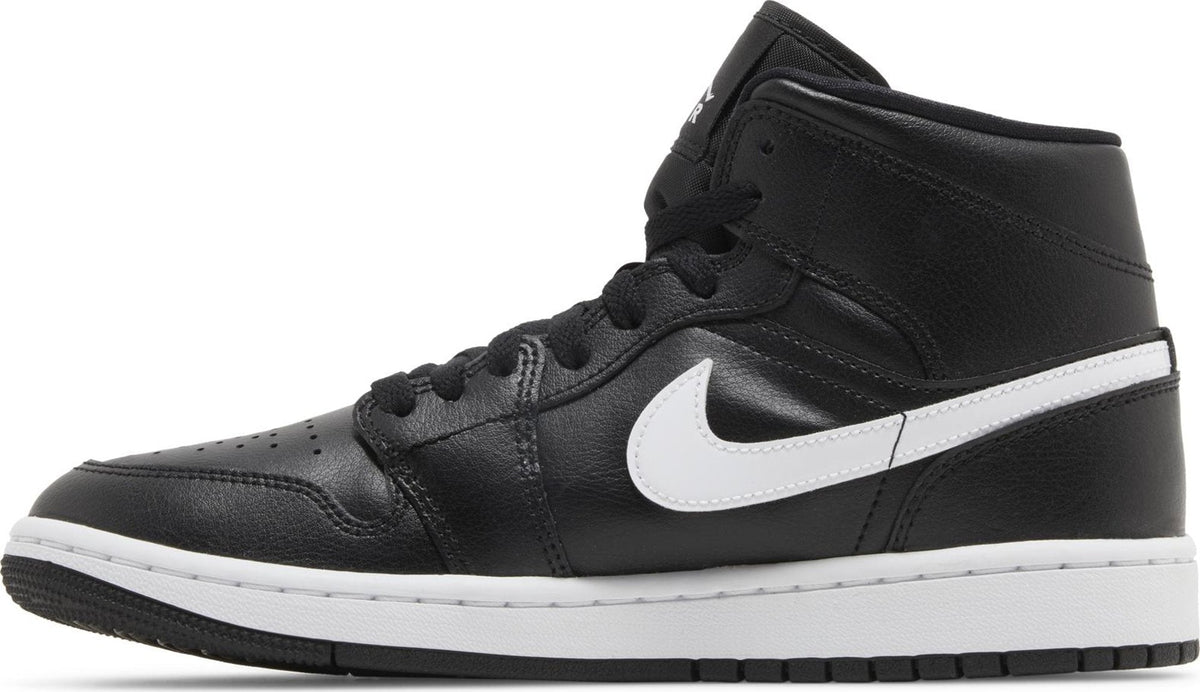 Air Jordan Women's Retro 1 Mid 'Black White' Sneakers