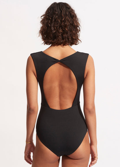 Seafolly Collective V Neck One Piece - Black