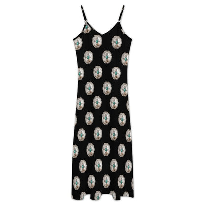 Baha Ranch Turquoise Silver Concho Maxi Dress
