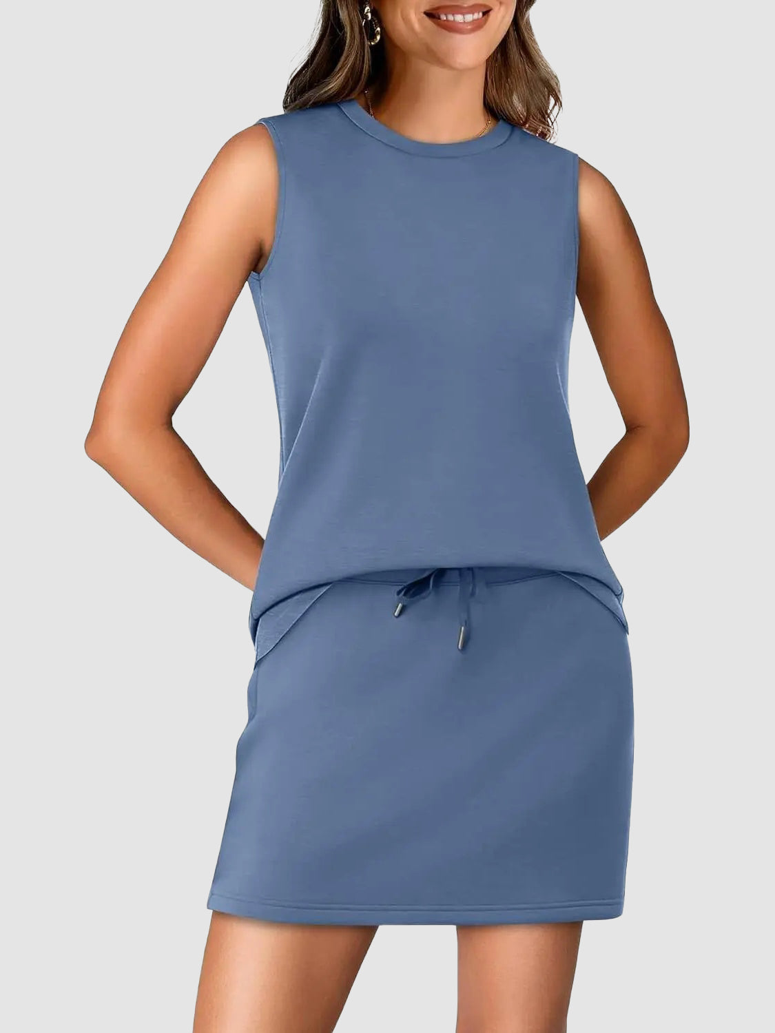 Two Piece Skirt Sets for Women Summer Vacation Outfits Tennis Skirt