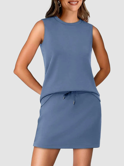 Two Piece Skirt Sets for Women Summer Vacation Outfits Tennis Skirt