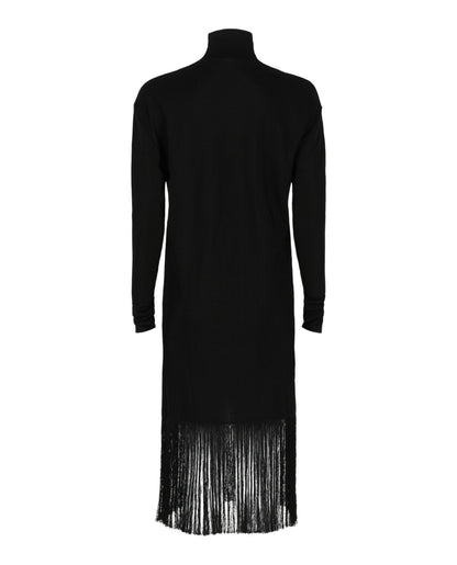 Ferragamo Cutout and Fringe Hem Dress