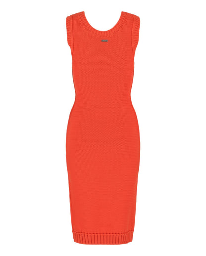 Ferragamo Sleeveless Midi Ribbed Dress