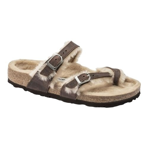 Birkenstock Unisex Mayari Shearling Natural Leather Brown
