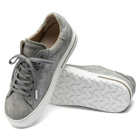 Birkenstock Unisex Bend Low Suede Leather Silver Metallic