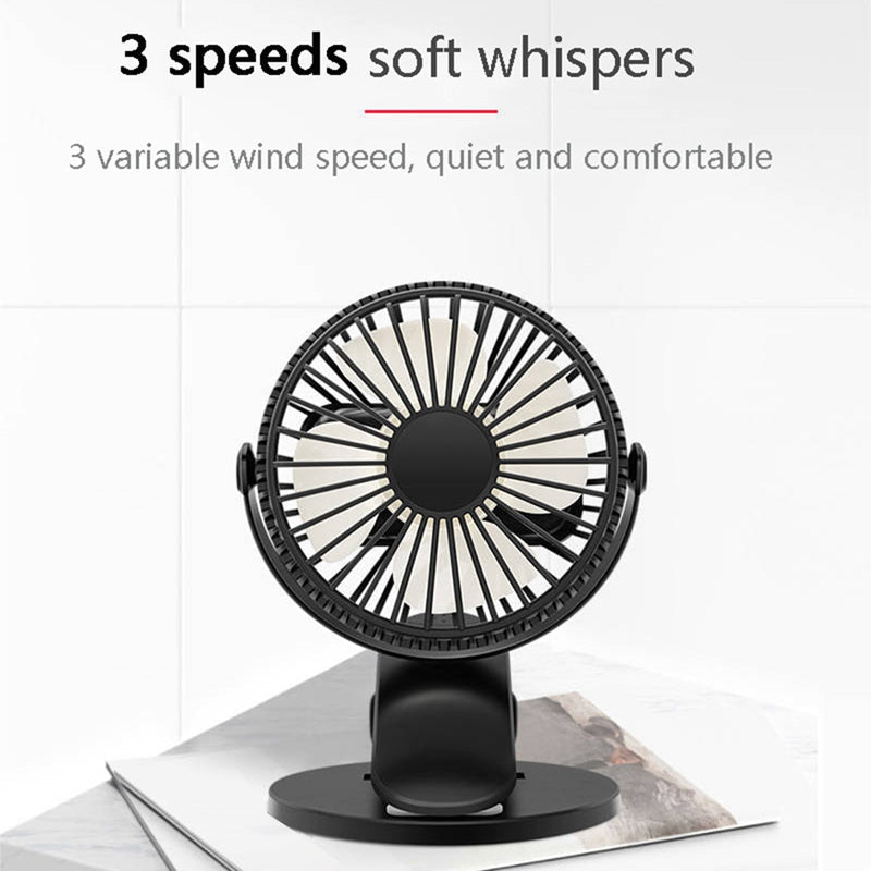 Mini Student Desk Fan USB Powered Three Speed Brushless Motor
