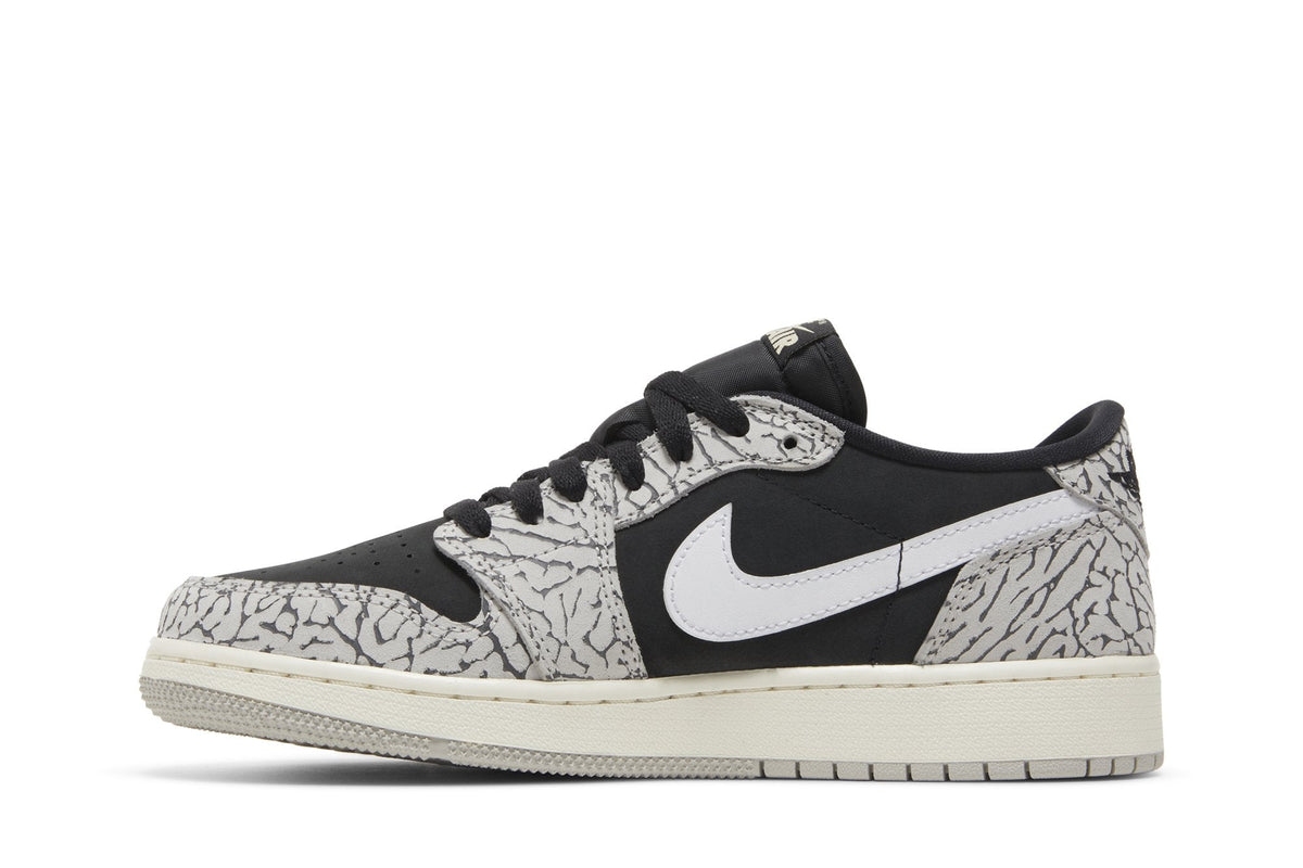 Air Jordan Grade School Retro 1 Low Og 'Black Cement Gs' Sneakers