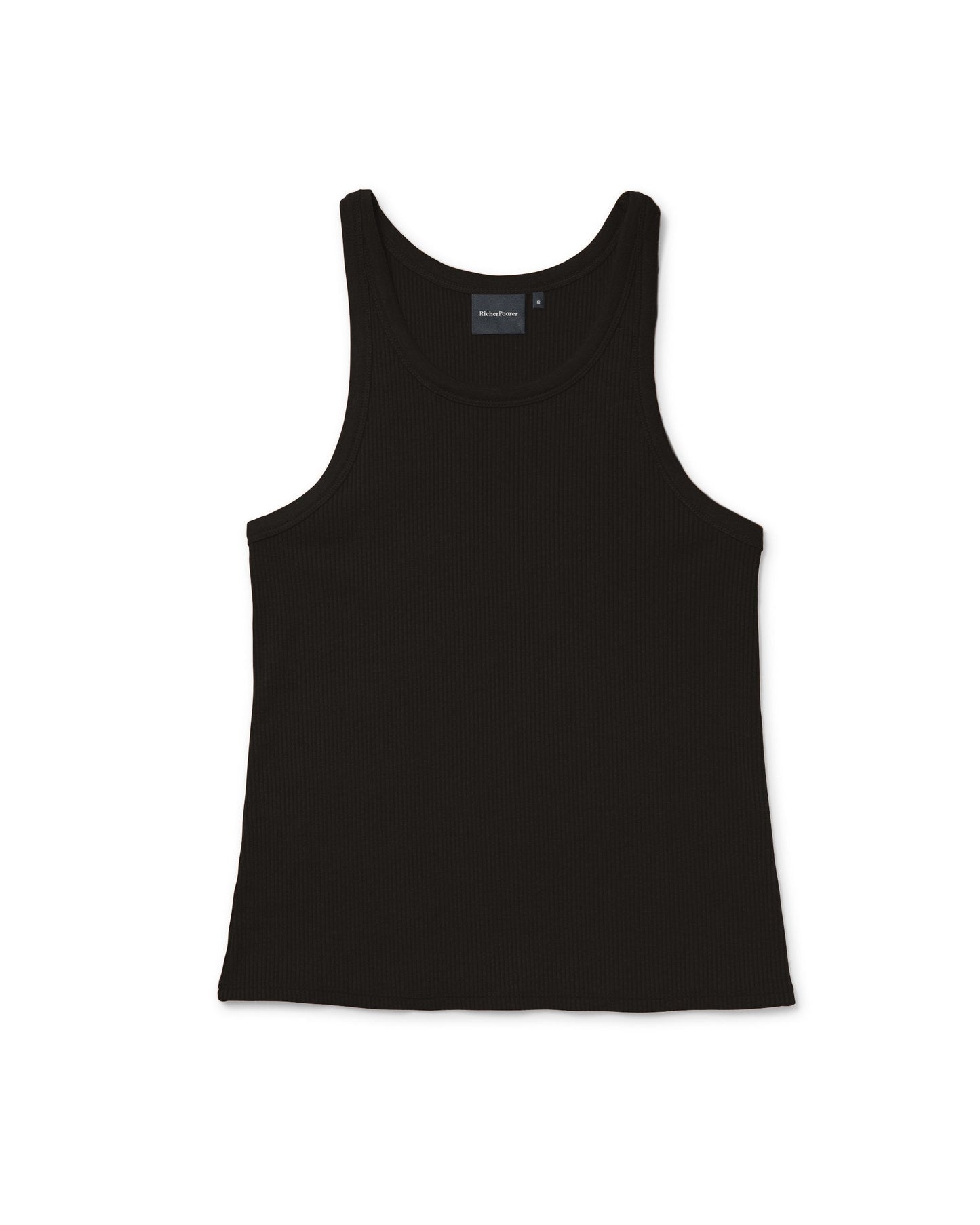 Womens Vintage Rib Tank - Lyocell Rib Knit - Black
