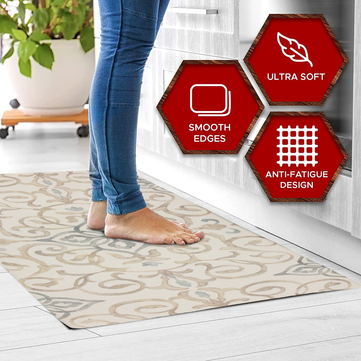 20"x39" Anti-Fatigue Embossed Floor Mat (Rustic Medallion)