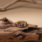 Blue Multicolor Crystal & Goldtone Rainbow Band