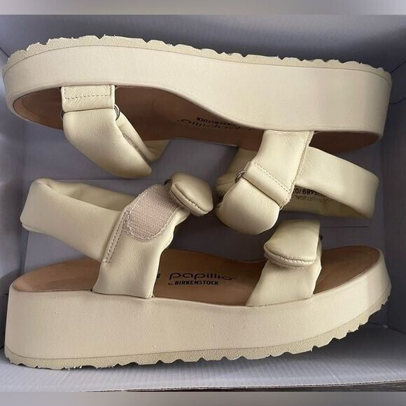 Birkenstock Theda Natural Leather Wedge Sandals Narrow