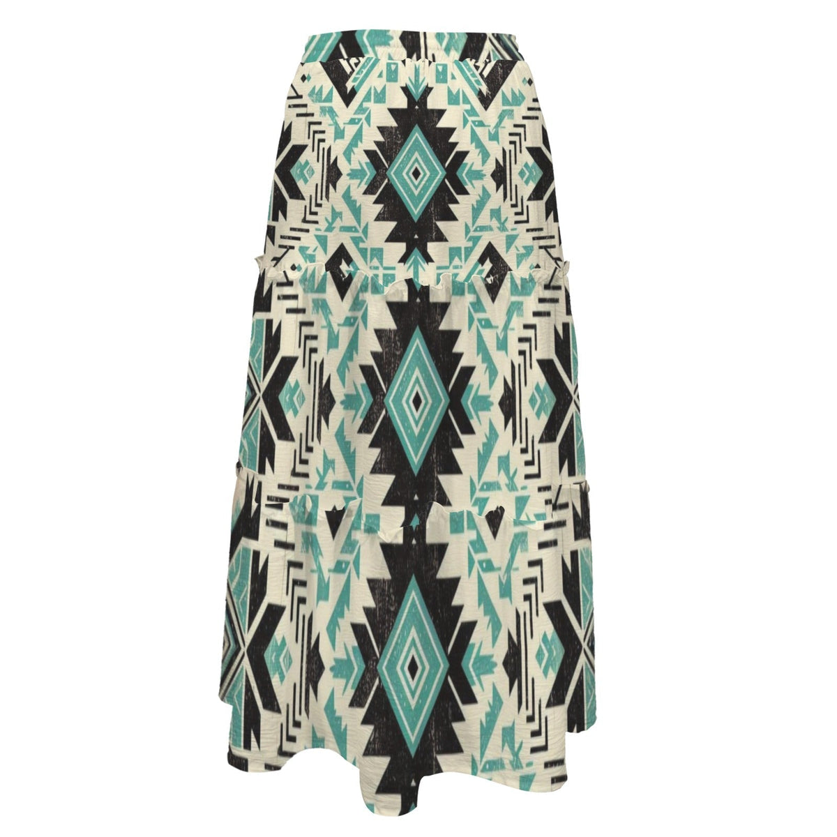 Baha Ranch San Angelo Aztec Tiered Prairie Maxi Skirt