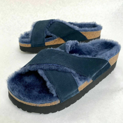 Birkenstock Unisex Daytona Fur Teddy Crystal Rose